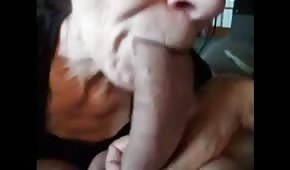 Oma lutscht seinen Penis